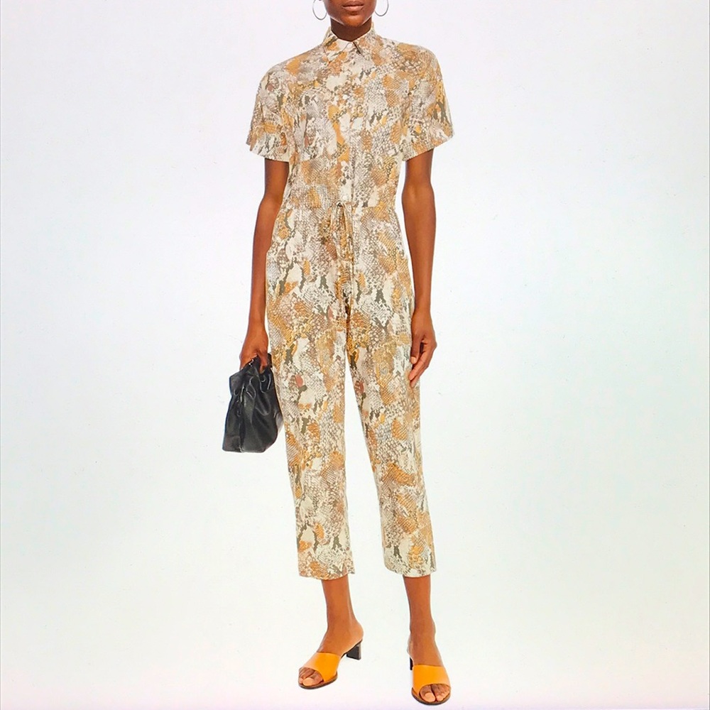 Enza Costa snake print cotton jumpsuit 0 - Picture 5 of 16